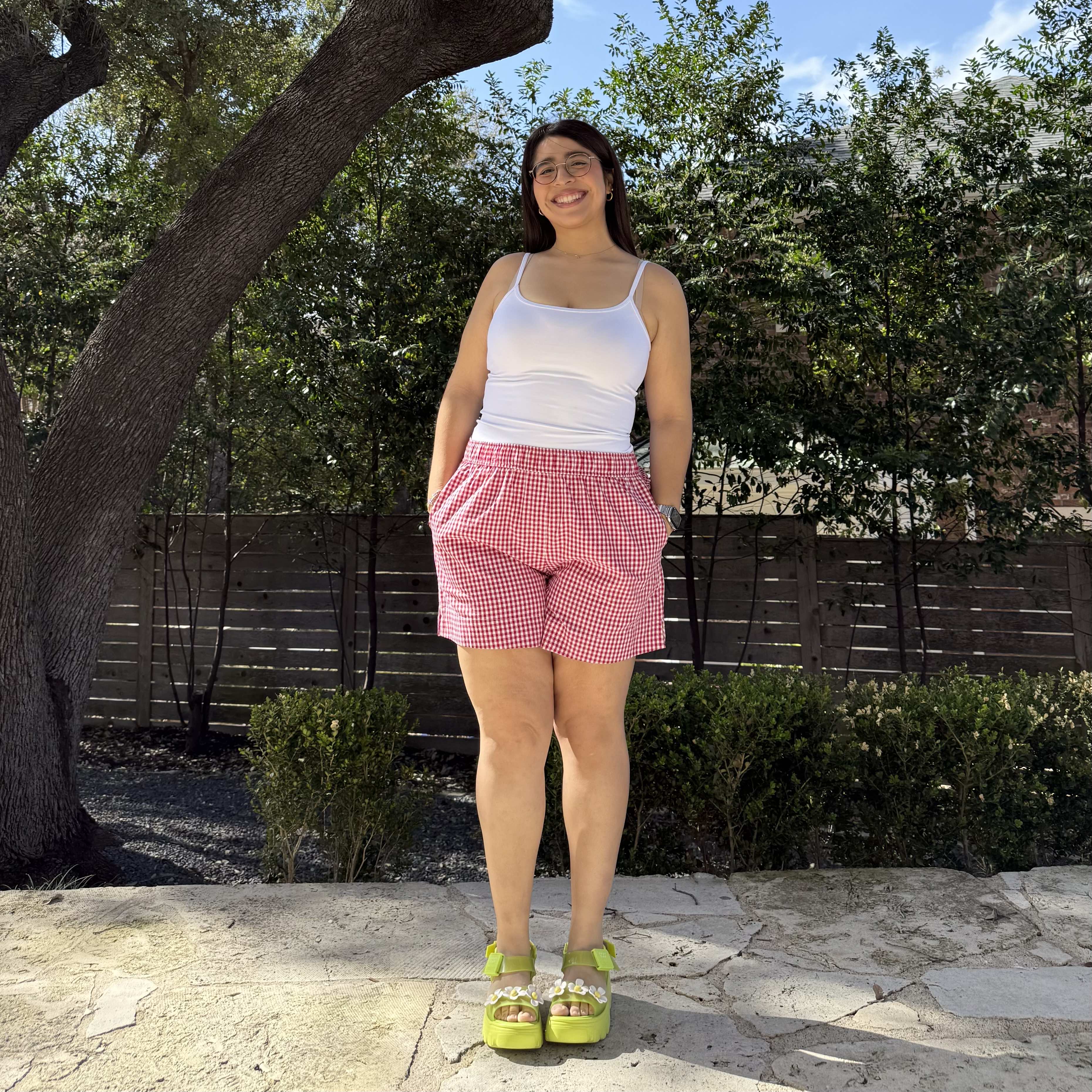 Soleil Gingham Ruffle Shorts
