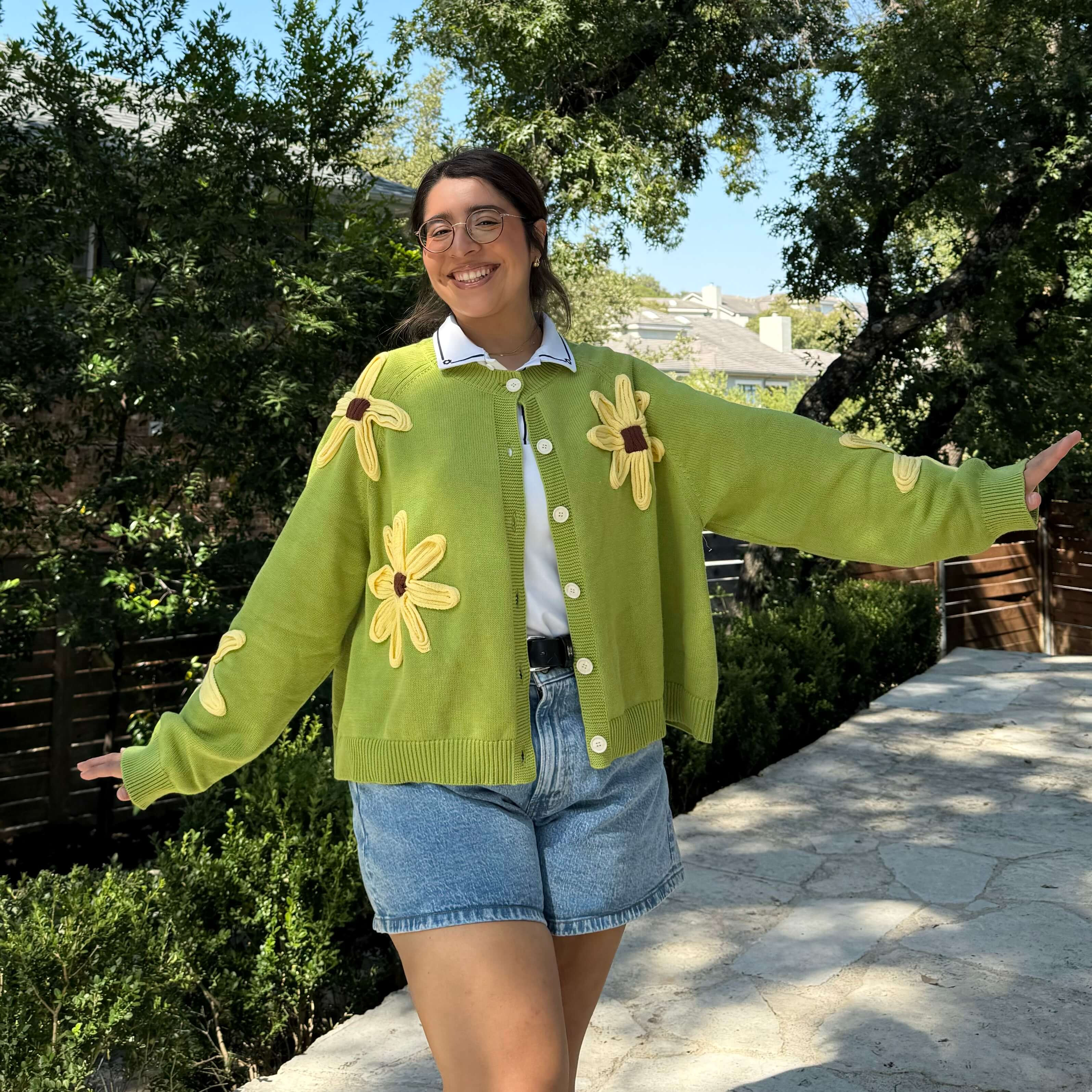 Flower Cardigan - Matcha – Shiny by Nature