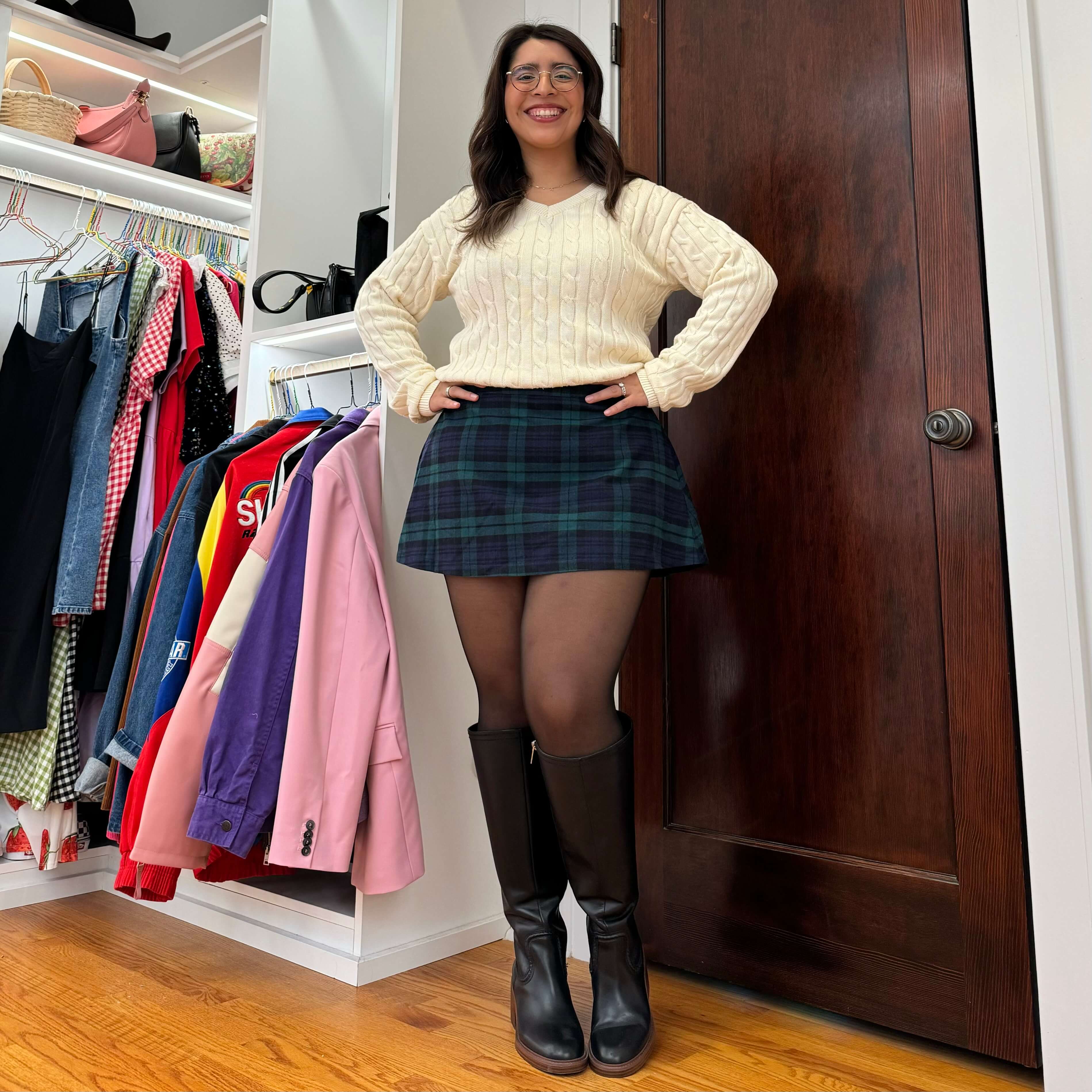 Plaid Mini Skirt - Blue/Green