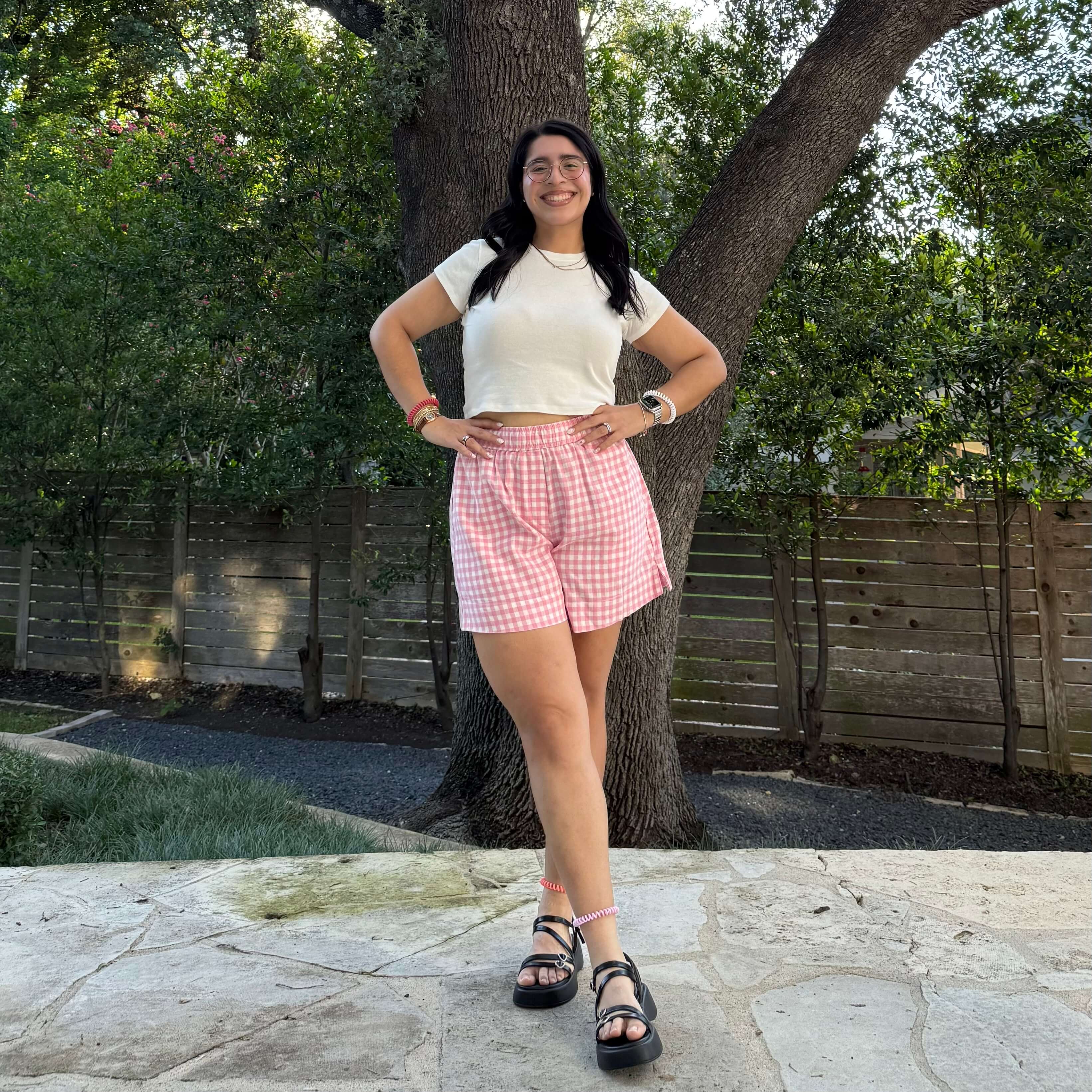 Summer Gingham Shorts - Cherry Blossom *Clearance Sale*