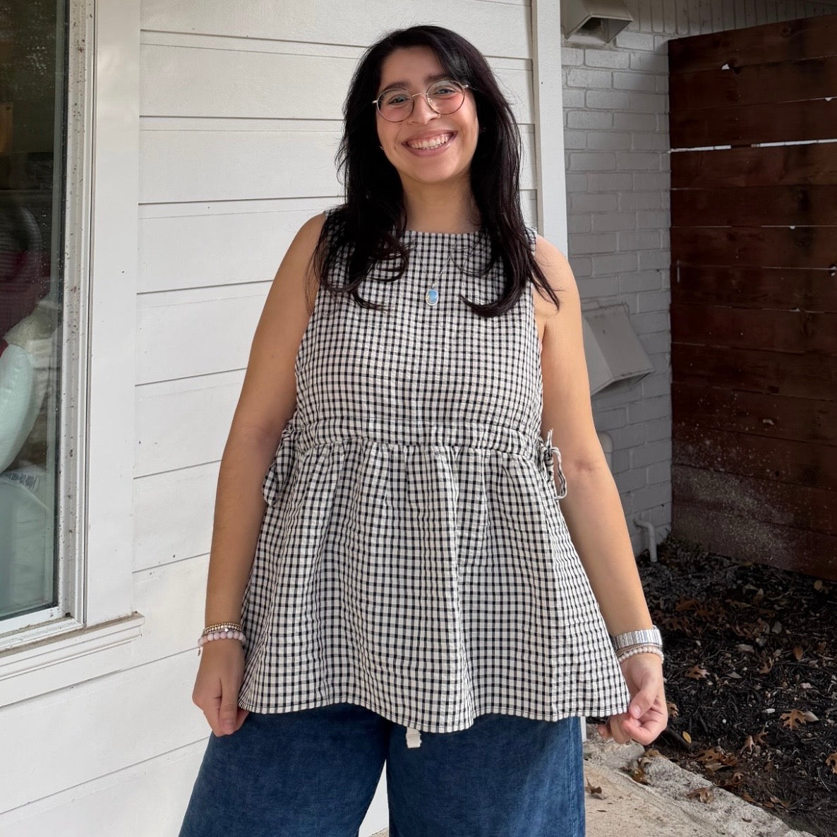 Dorothy Top - Black Gingham – Shiny by Nature