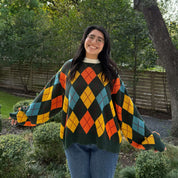 Argyle Oversized Sweater - Green *Clearance Sale*