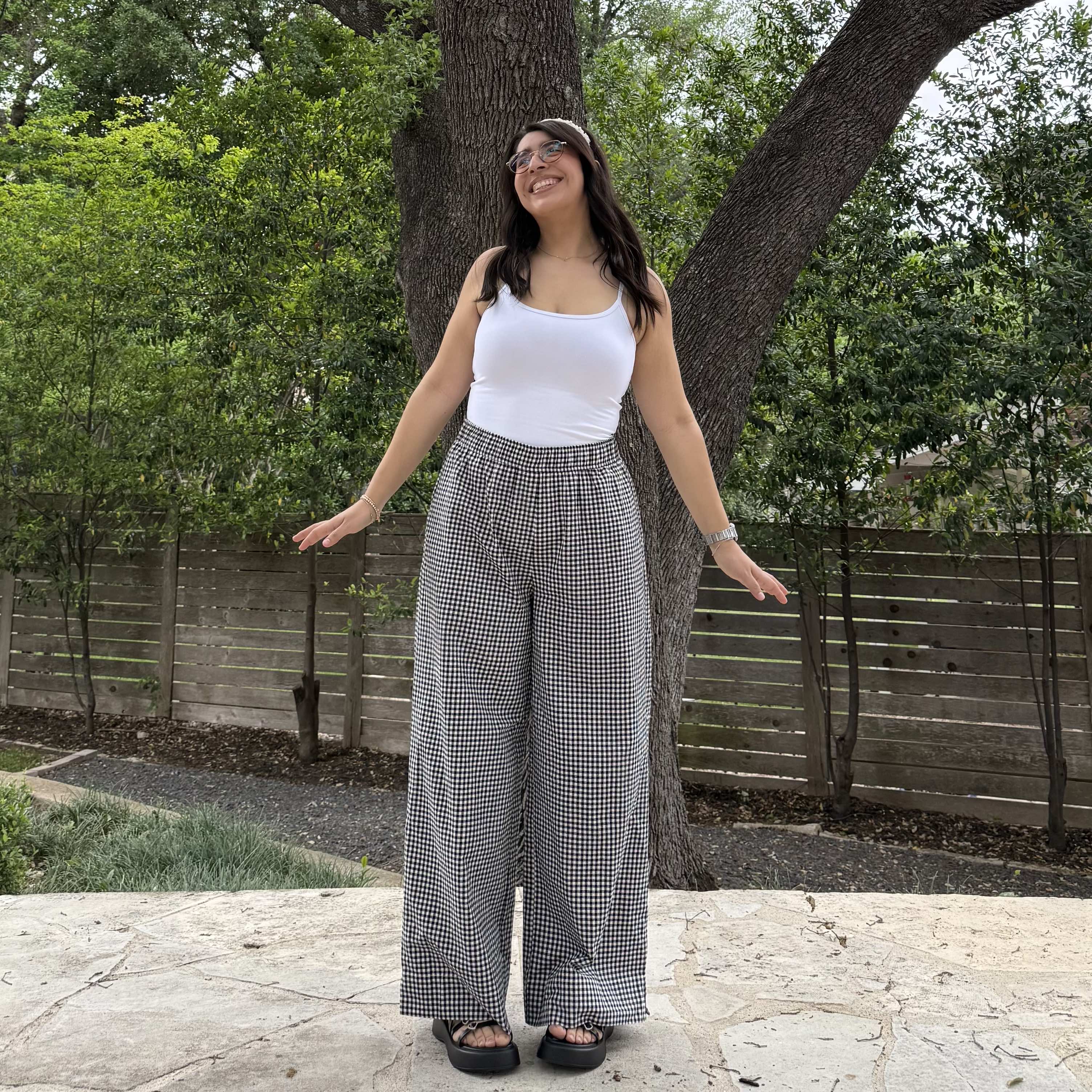 28" Inseam Picnic Pants - Black Gingham *Clearance Sale*