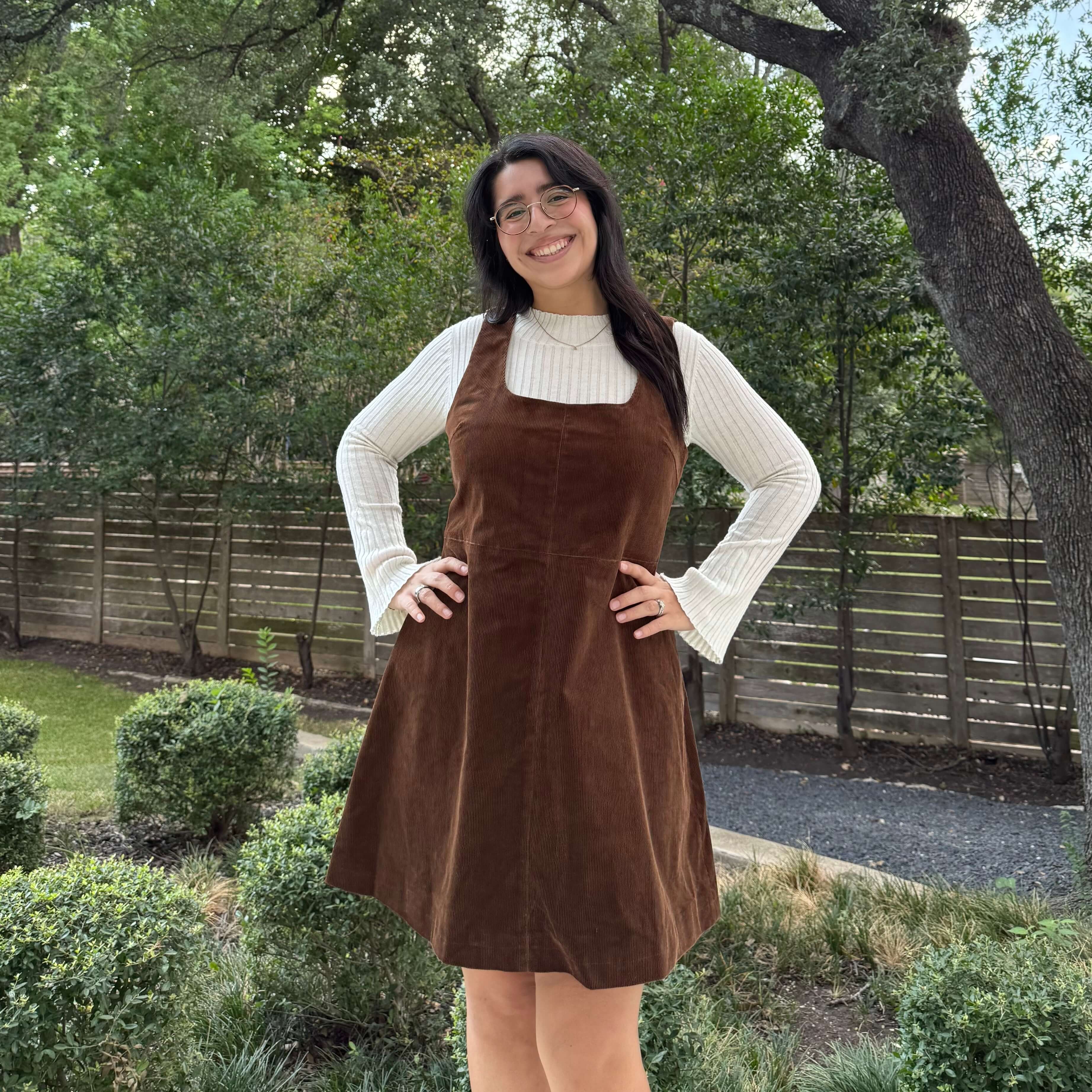 Autumn Corduroy Dress - Acorn