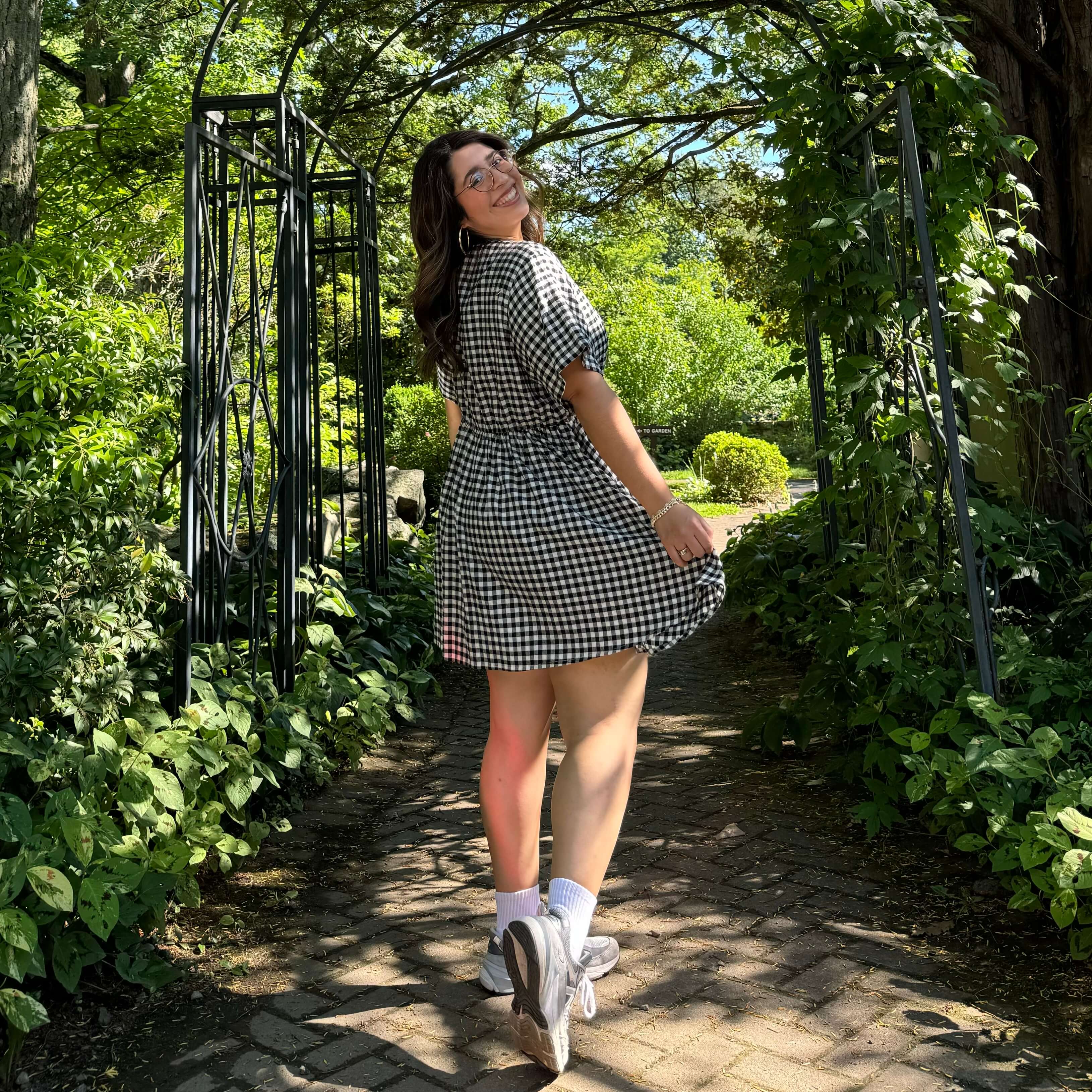 Gingham Dress - Black Gingham Dress - Black