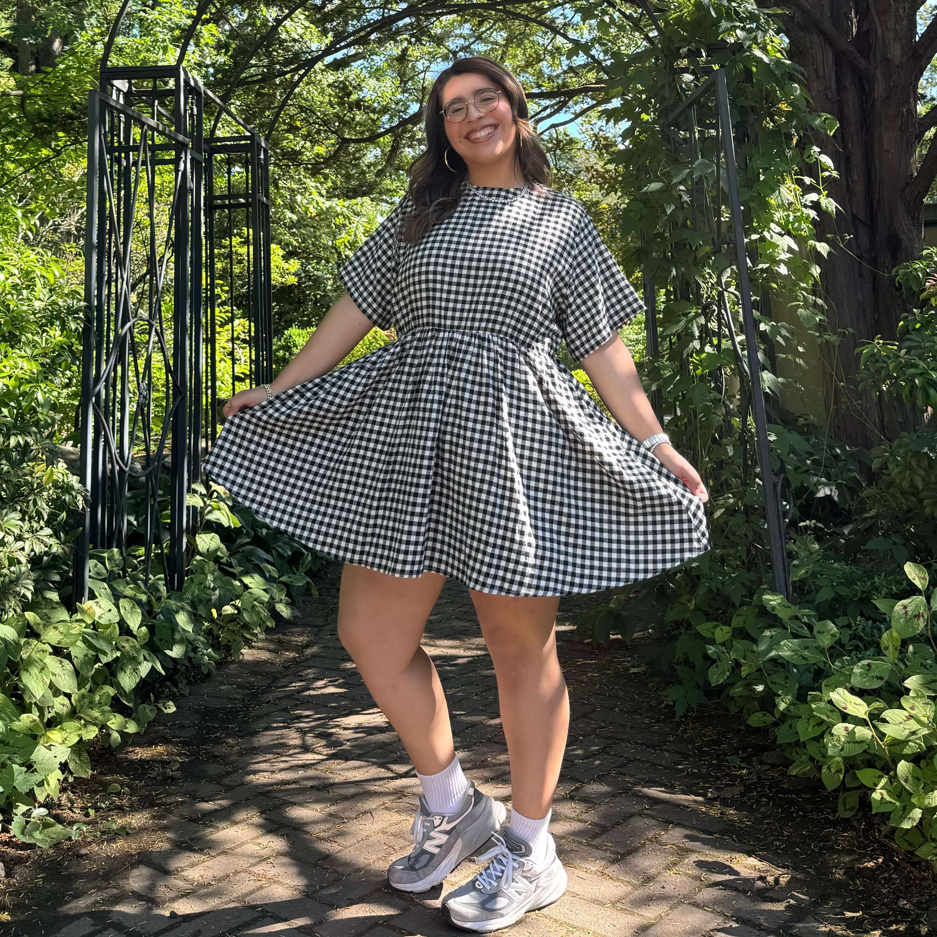 Gingham Dress - Black Gingham Dress - Black