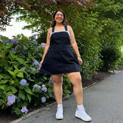 Denim Overall Dress - Black