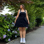 Denim Overall Dress - Black