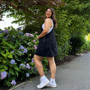Denim Overall Dress - Black