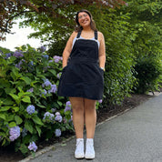 Denim Overall Dress - Black