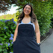 Denim Overall Dress - Black