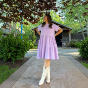 Tiered Shirt Dress - Lavender