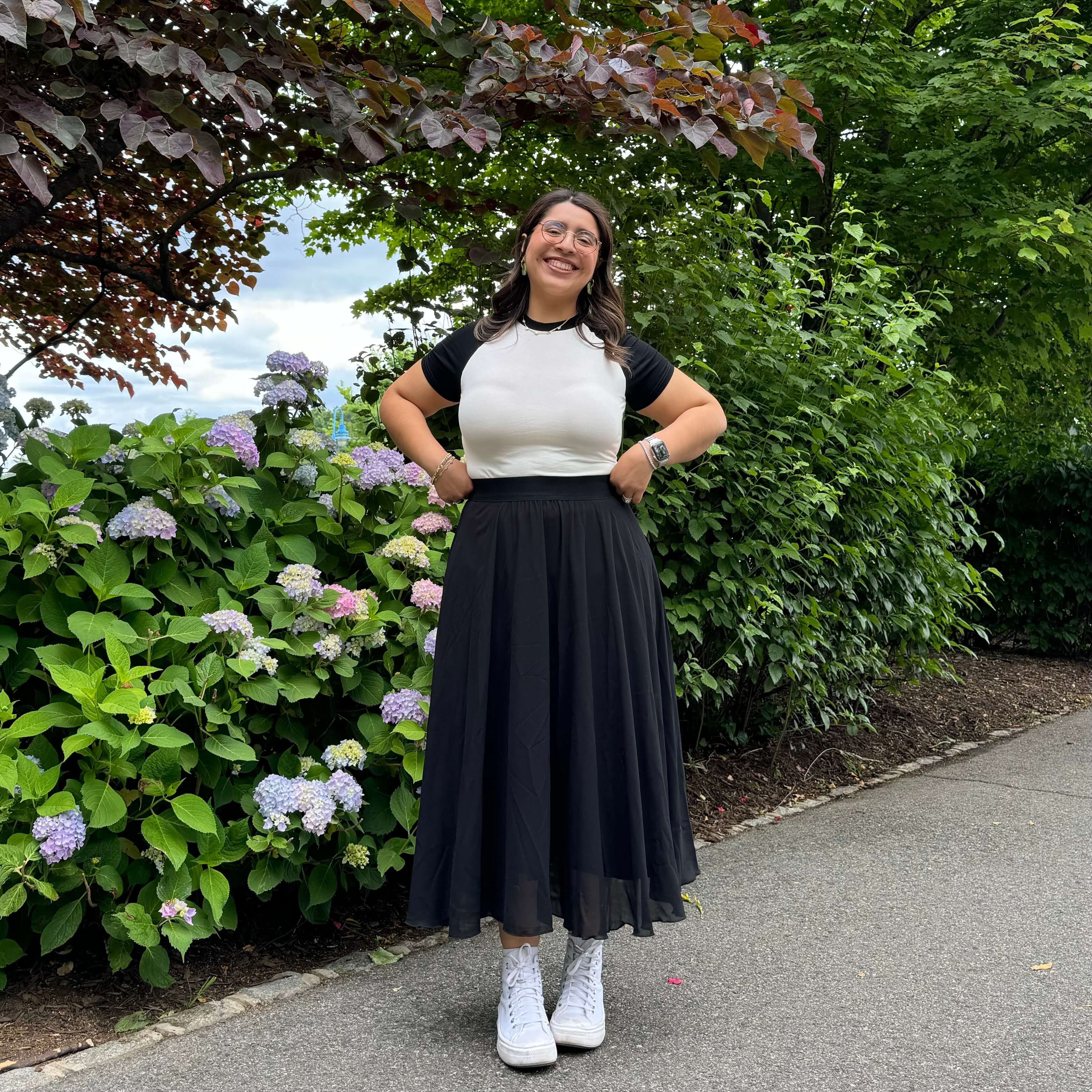 midi skirt chiffon
