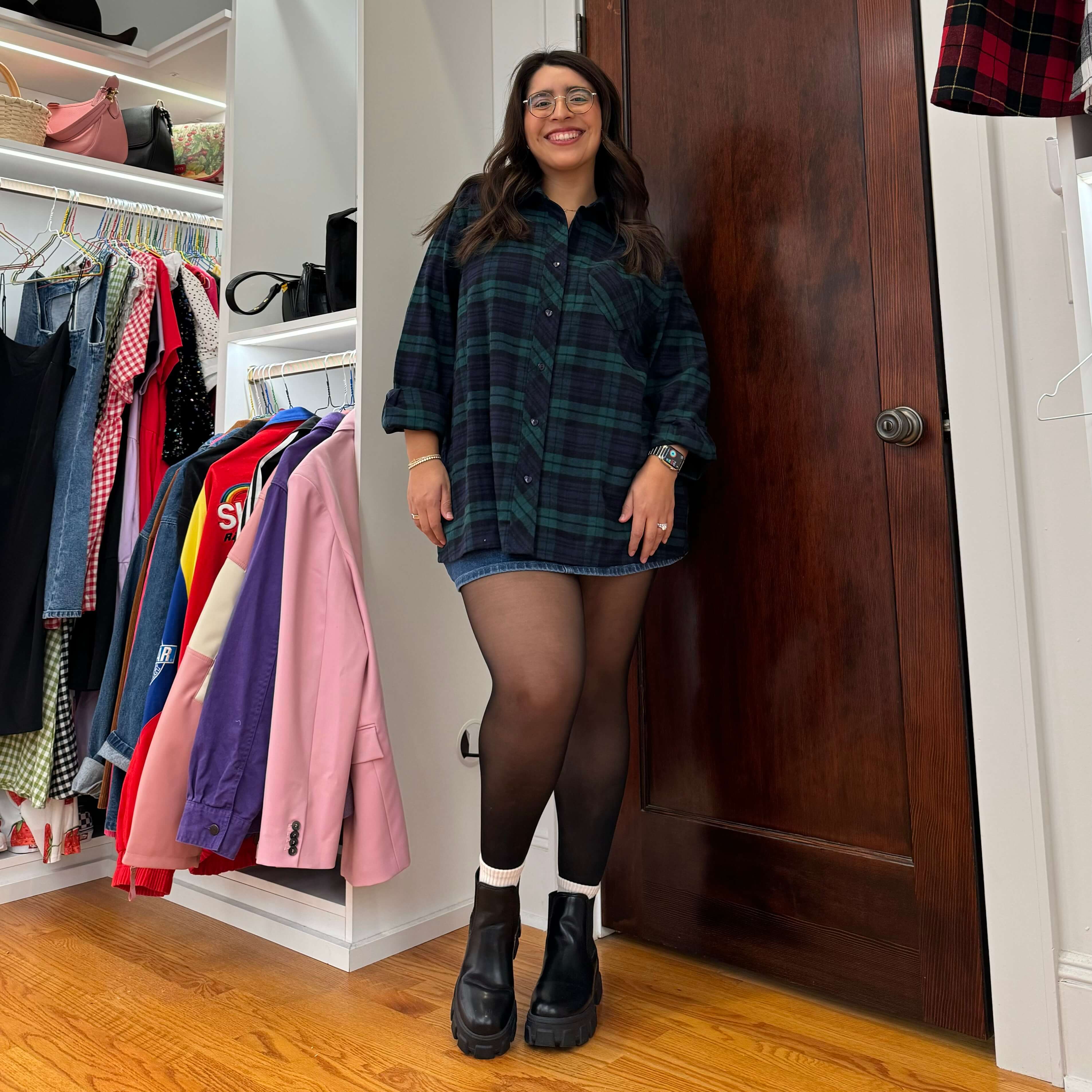 Flannel Long Sleeve Button-Up - Blue/Green