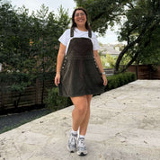 Corduroy Overall Dress - Olive