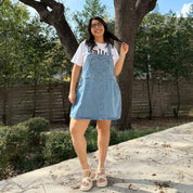 Denim Overall Dress - Light Wash