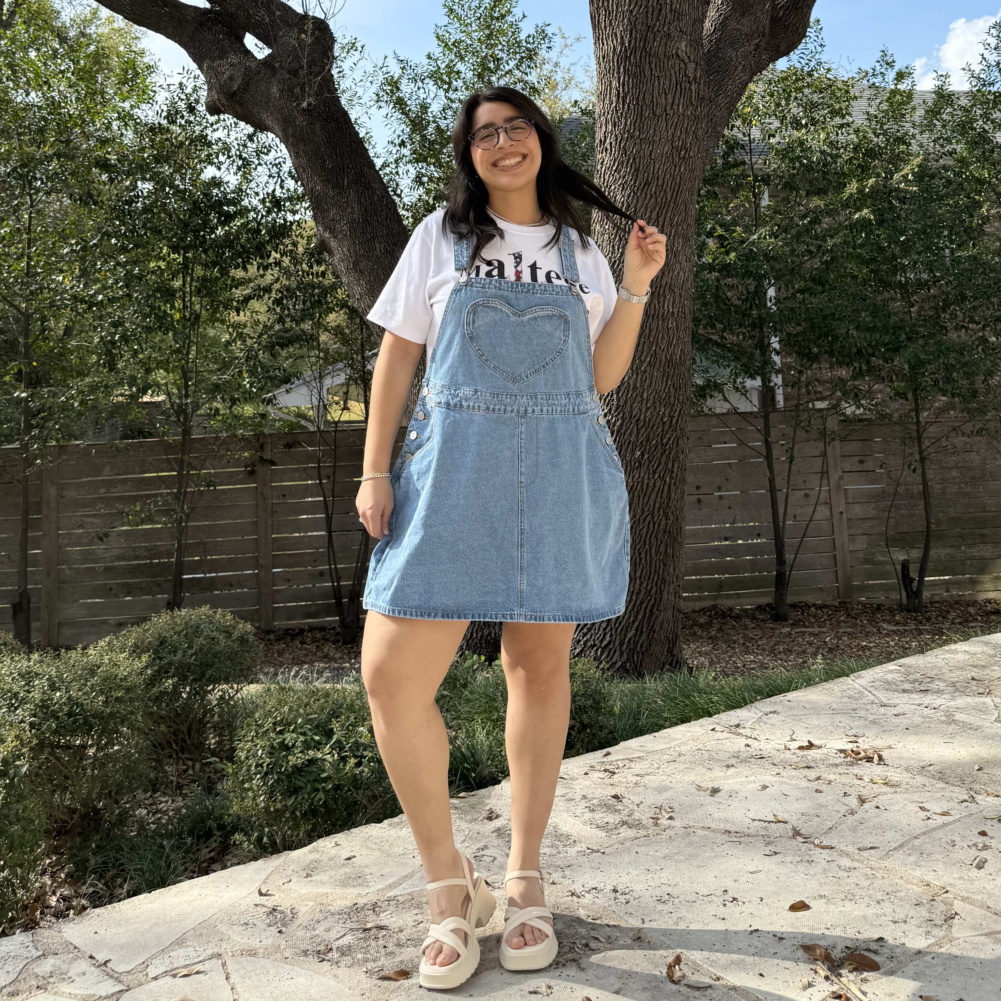 Denim Overall Dress - Light Wash