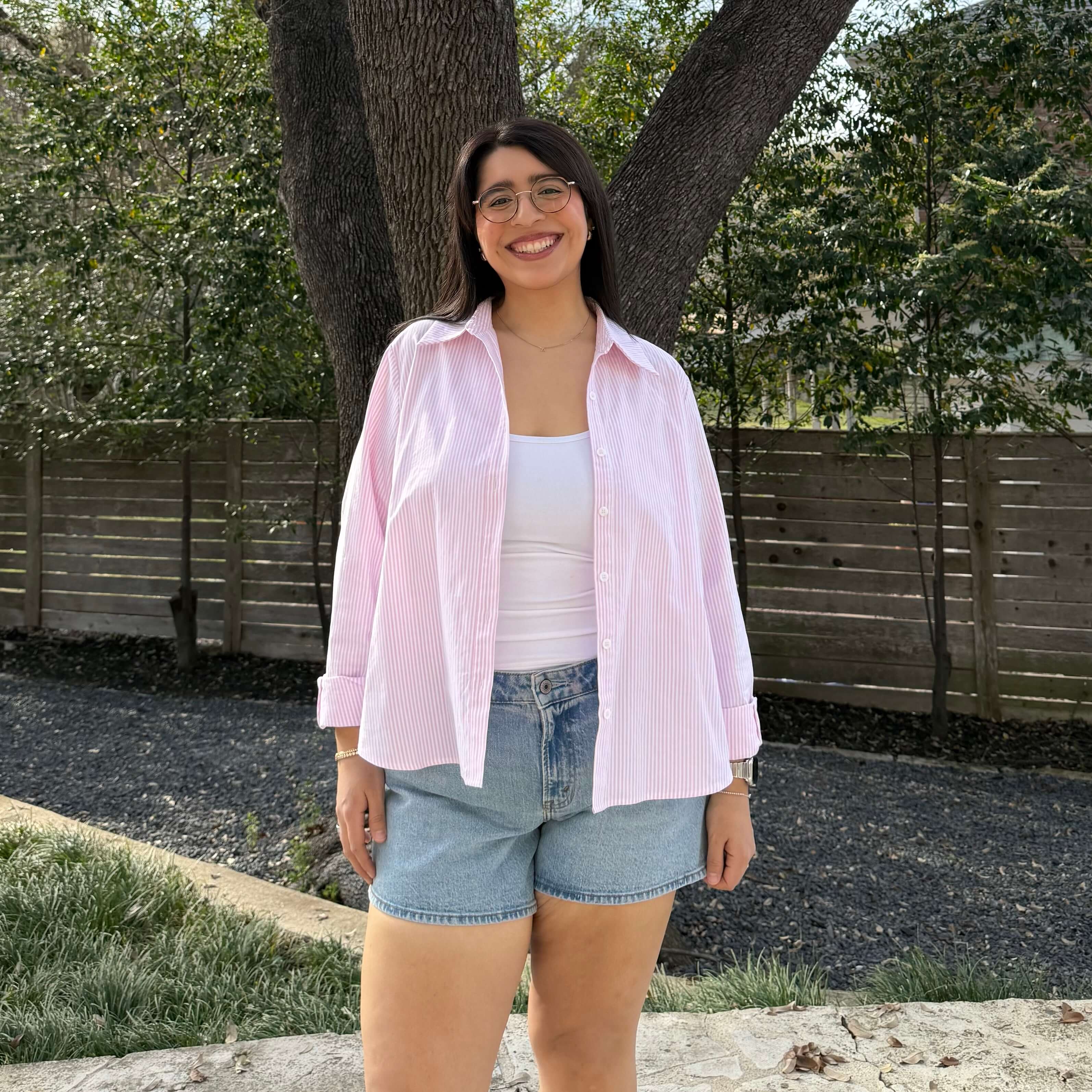 Effortless Button-Up - Pink Stripe *Clearance Sale*
