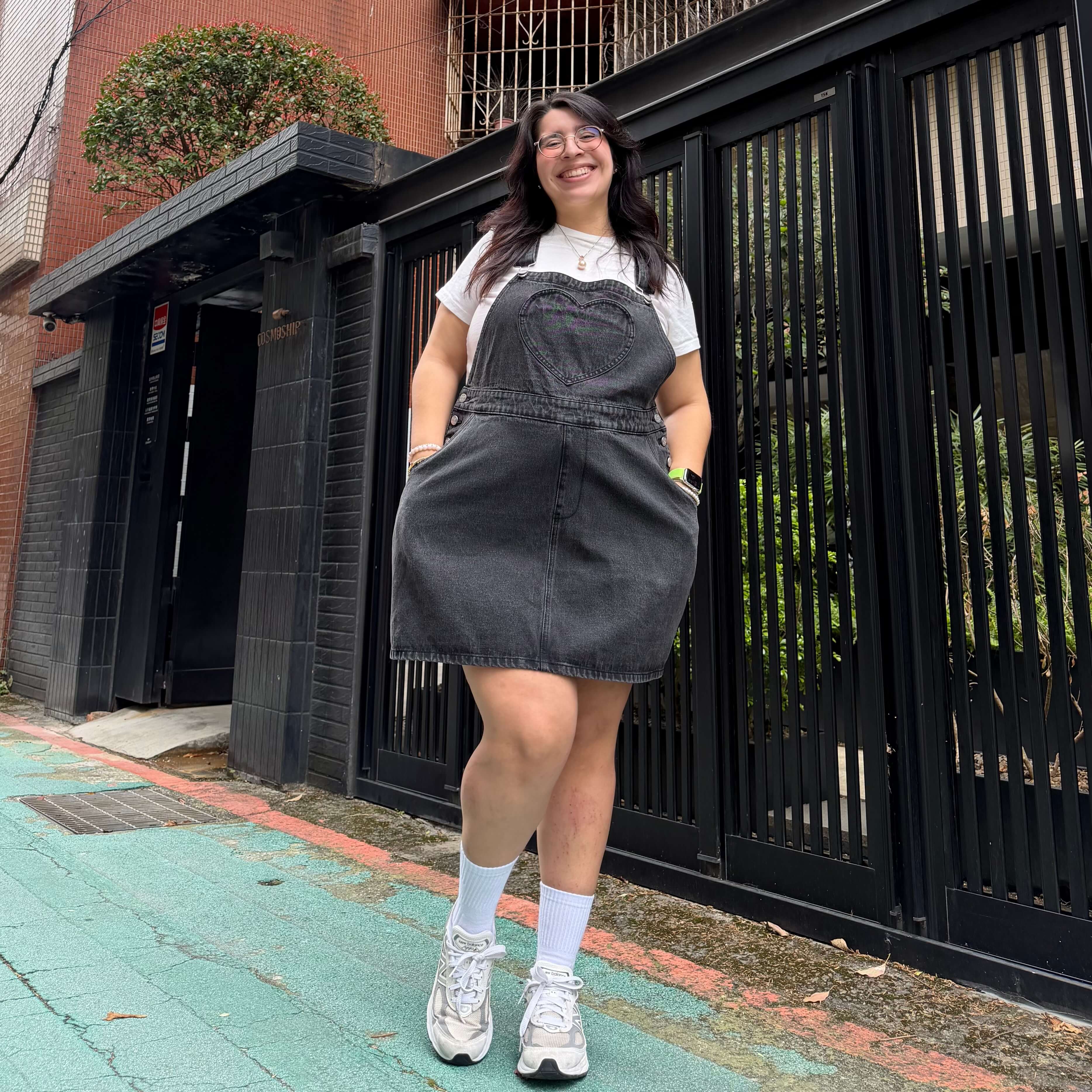 Denim Overall Dress - Dark Gray Shiny by Nature Denim Overall Dress - Dark Gray Shiny by Nature