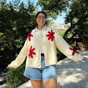 Flower Cardigan - Cream