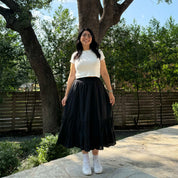 Spring Flowy Skirt - Black *Clearance Sale*
