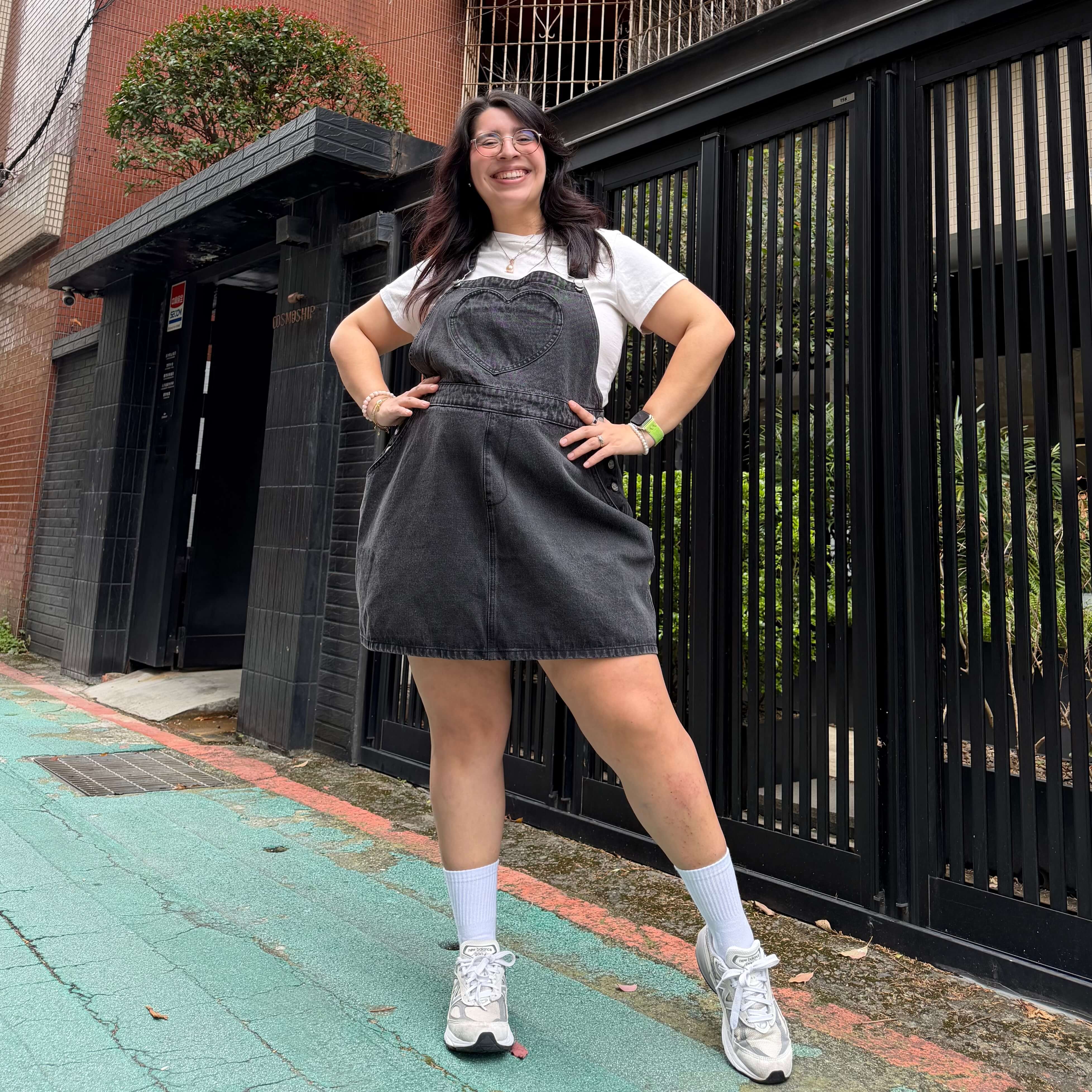 Denim Overall Dress - Dark Gray *Clearance Sale*