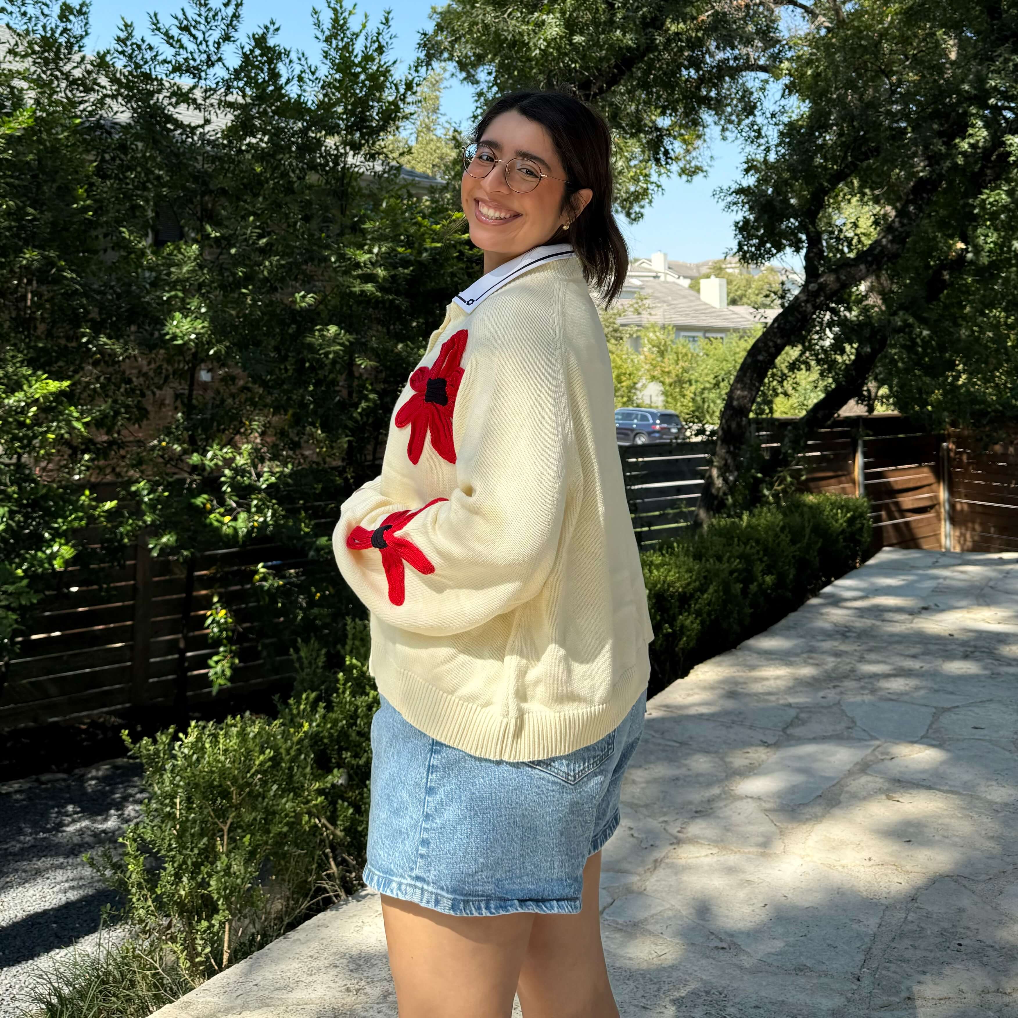 Flower Cardigan - Cream