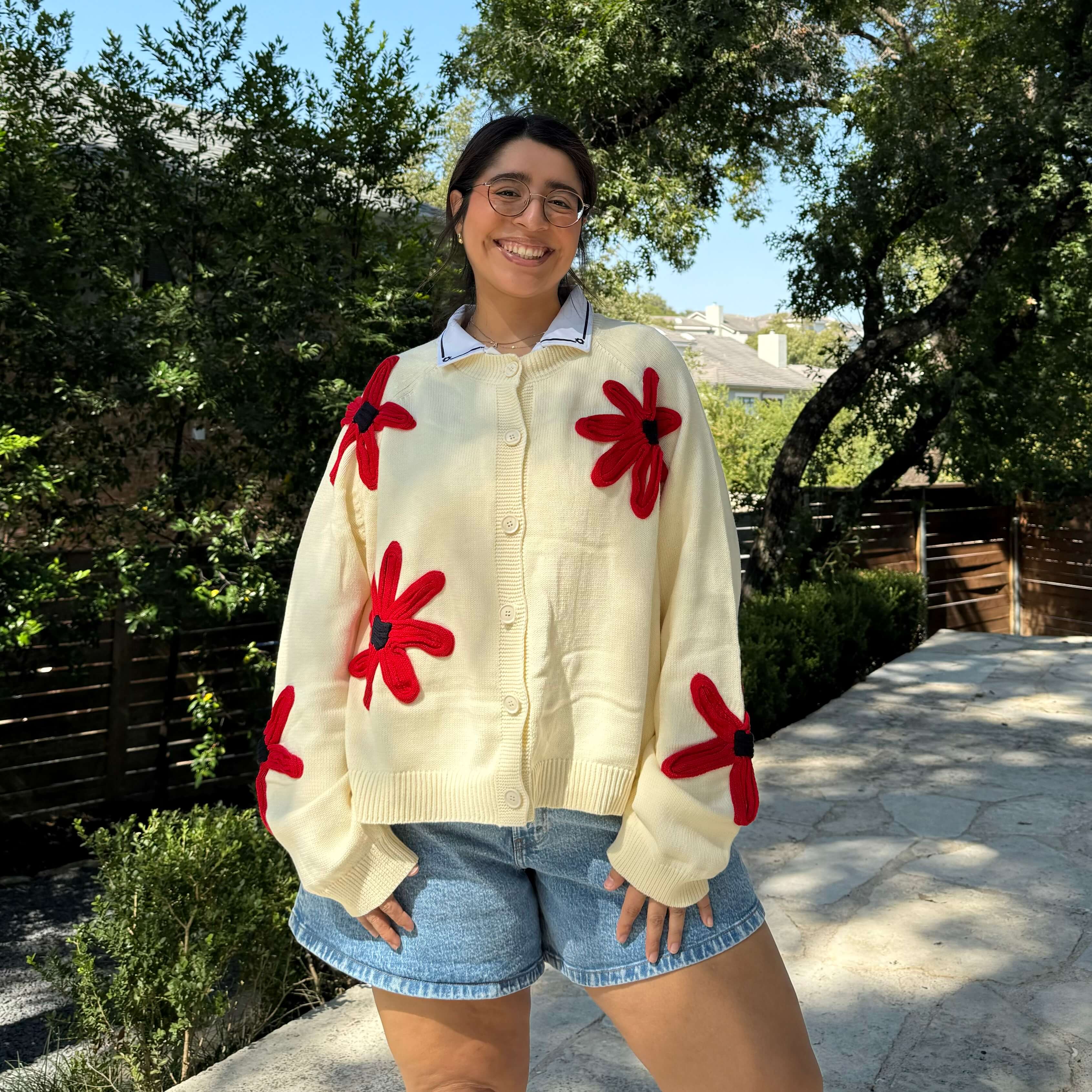 Flower Cardigan - Cream