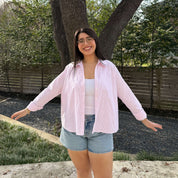 Effortless Button-Up - Pink Stripe *Clearance Sale*