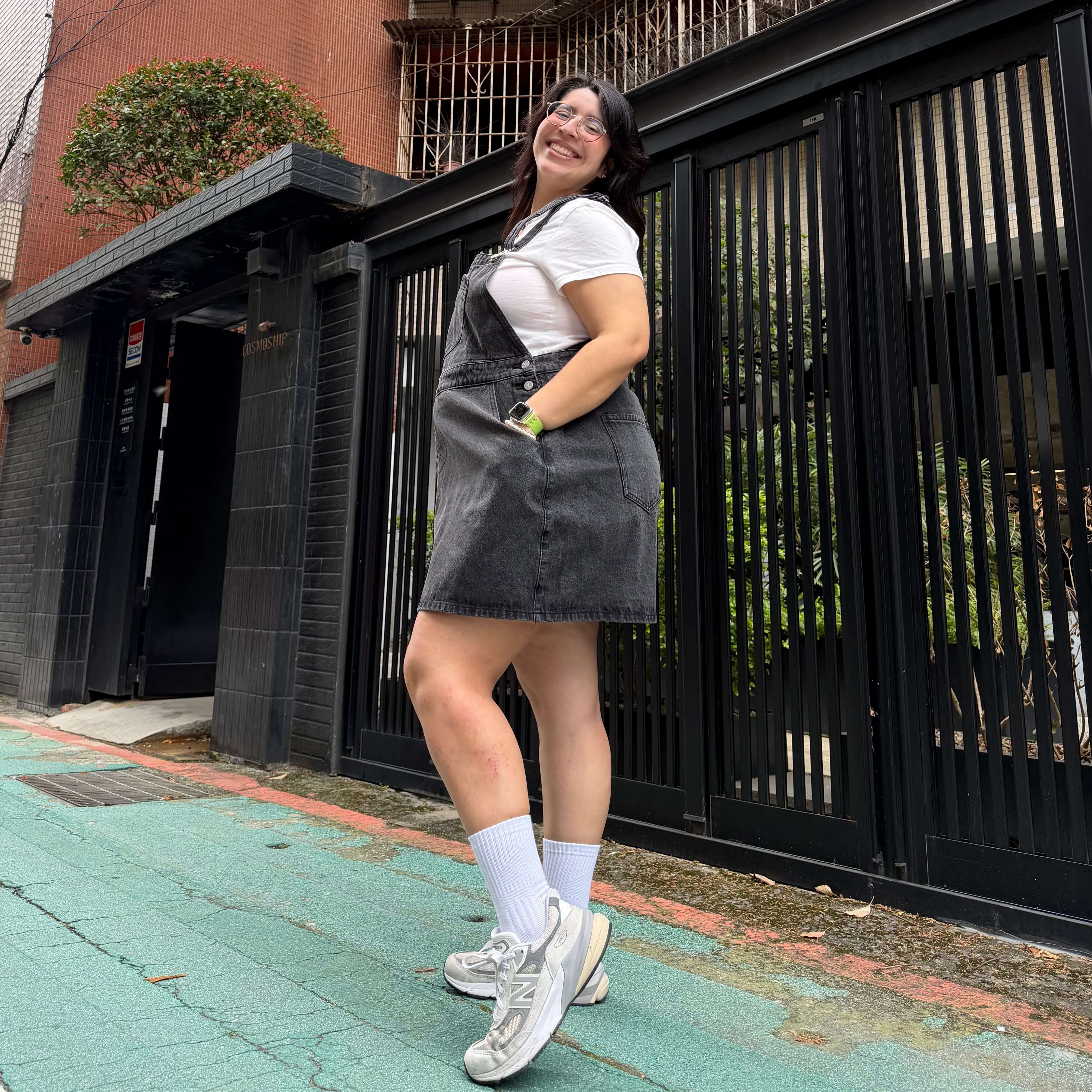 Denim Overall Dress - Dark Gray *Clearance Sale*