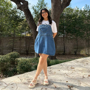 Denim Overall Dress - Medium Wash