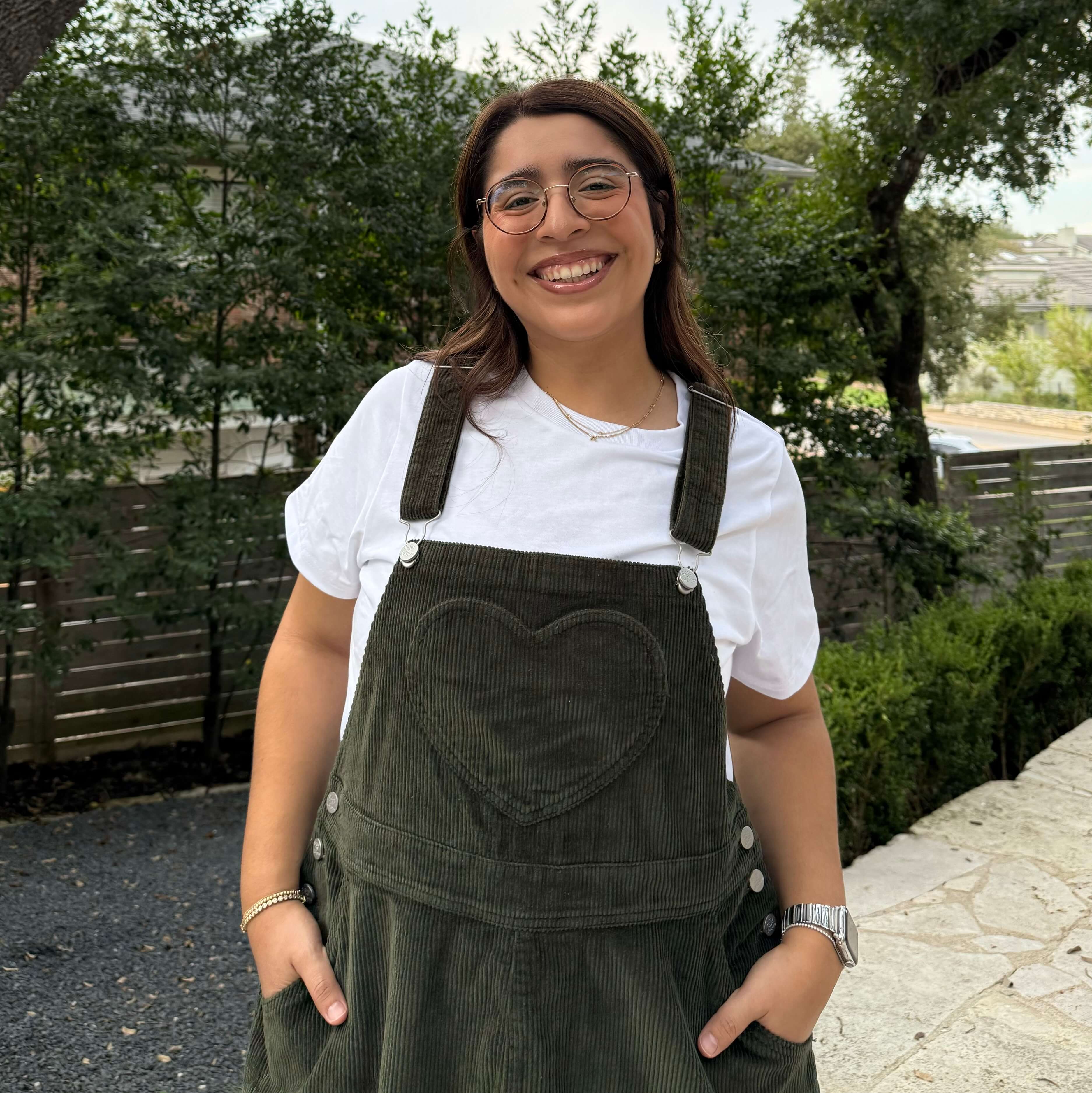 Corduroy Overall Dress - Olive