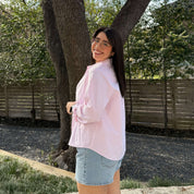 Effortless Button-Up - Pink Stripe *Clearance Sale*