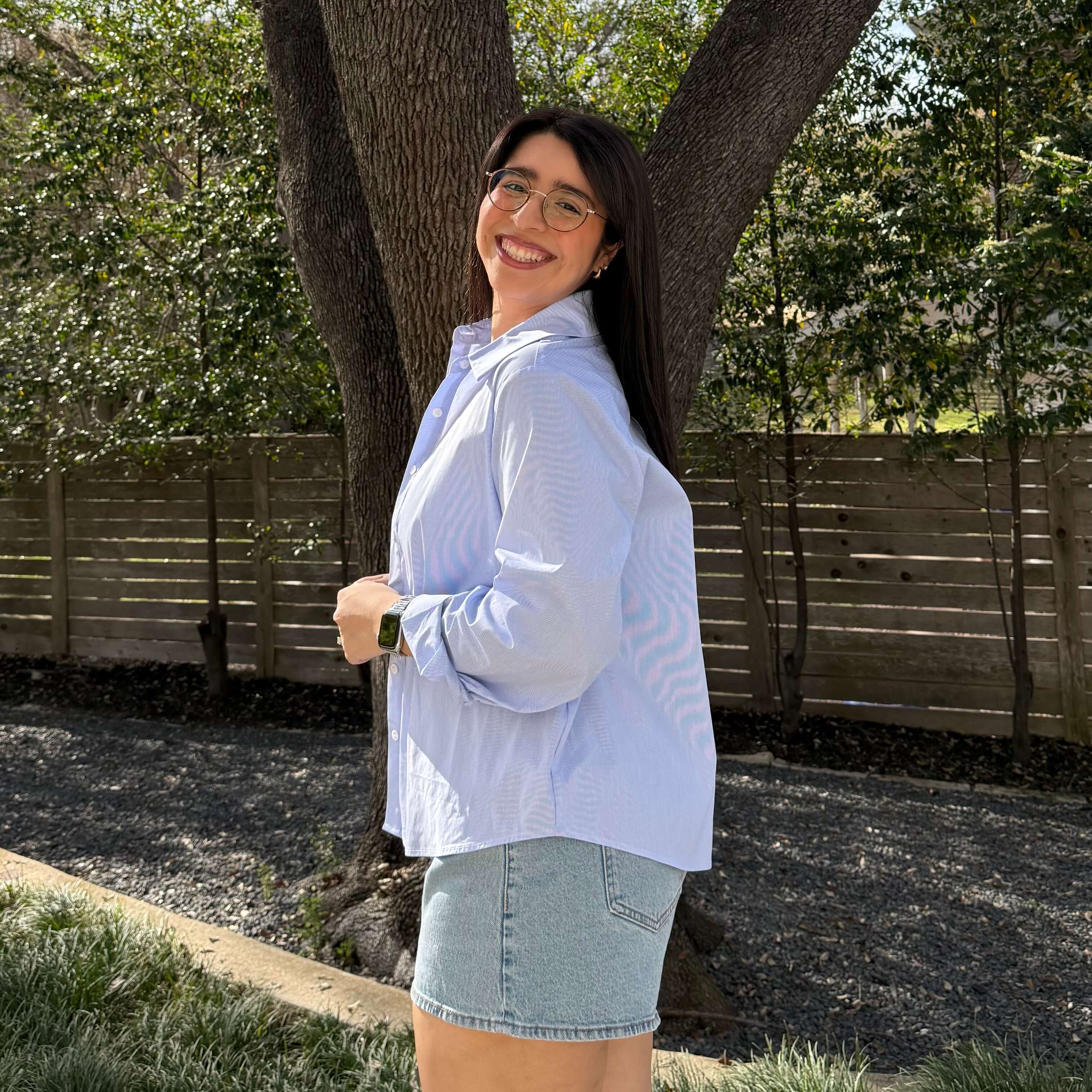 Effortless Button-Up - Blue Stripe