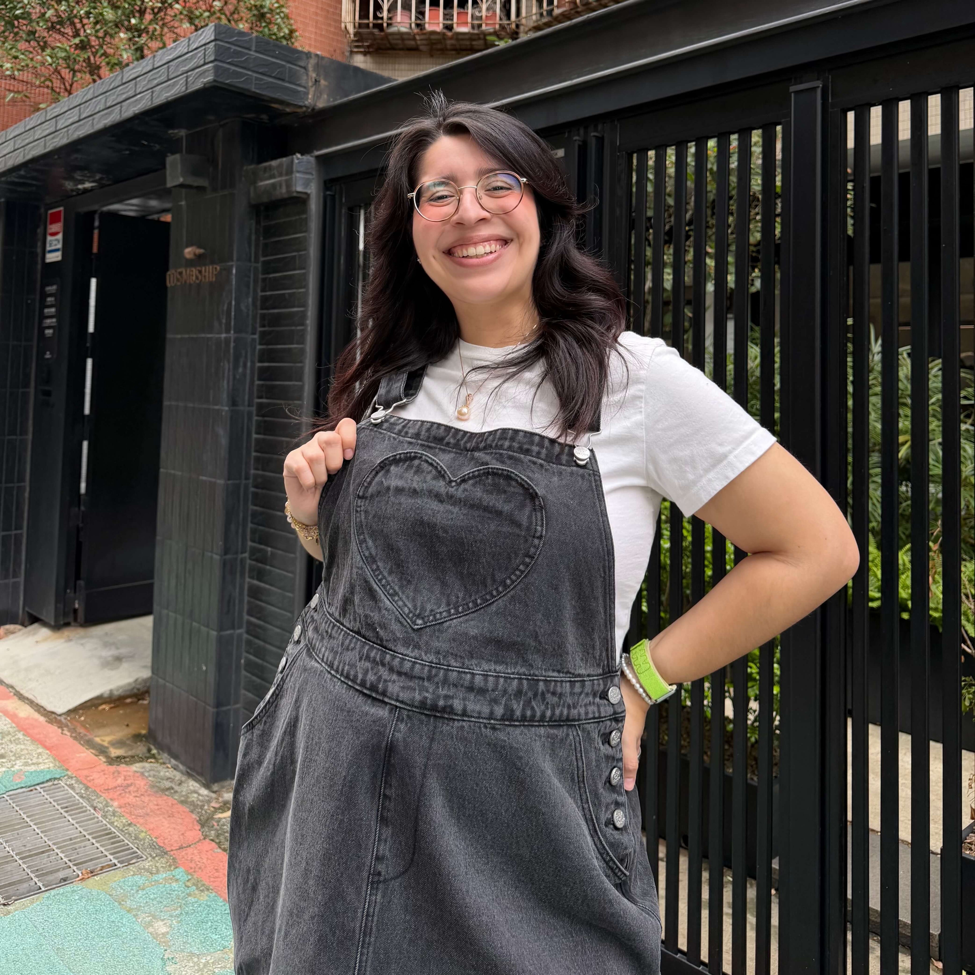 Denim Overall Dress - Dark Gray  Shiny by Nature