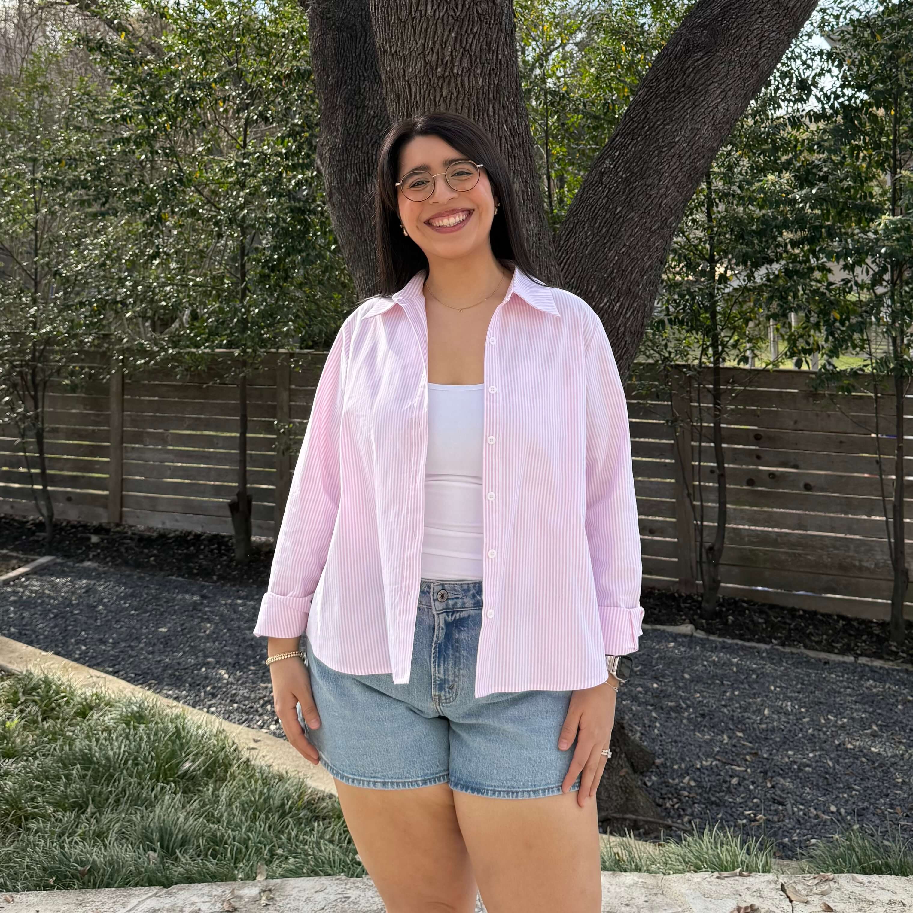 Effortless Button-Up - Pink Stripe *Clearance Sale*