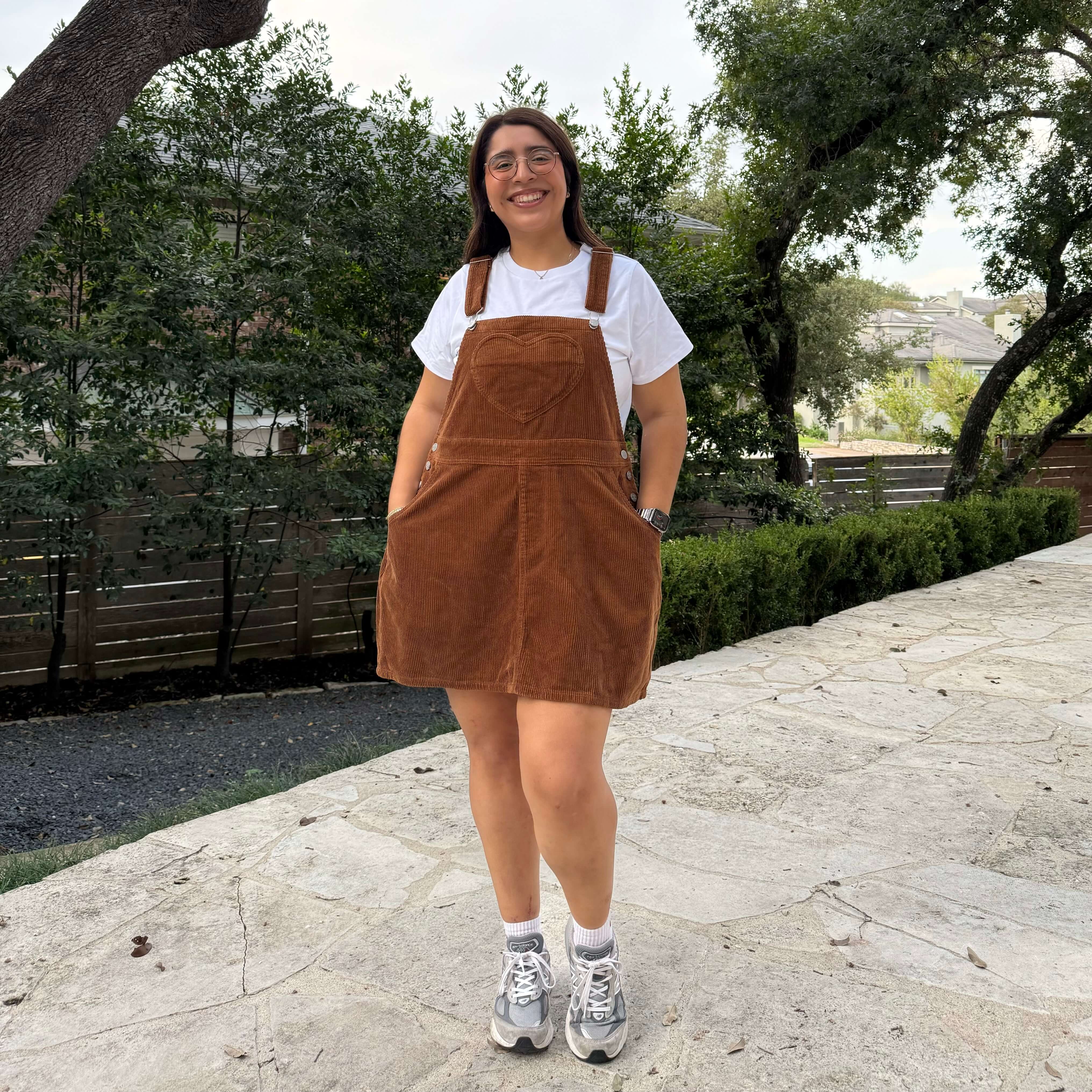 Corduroy Overall Dress - Acorn