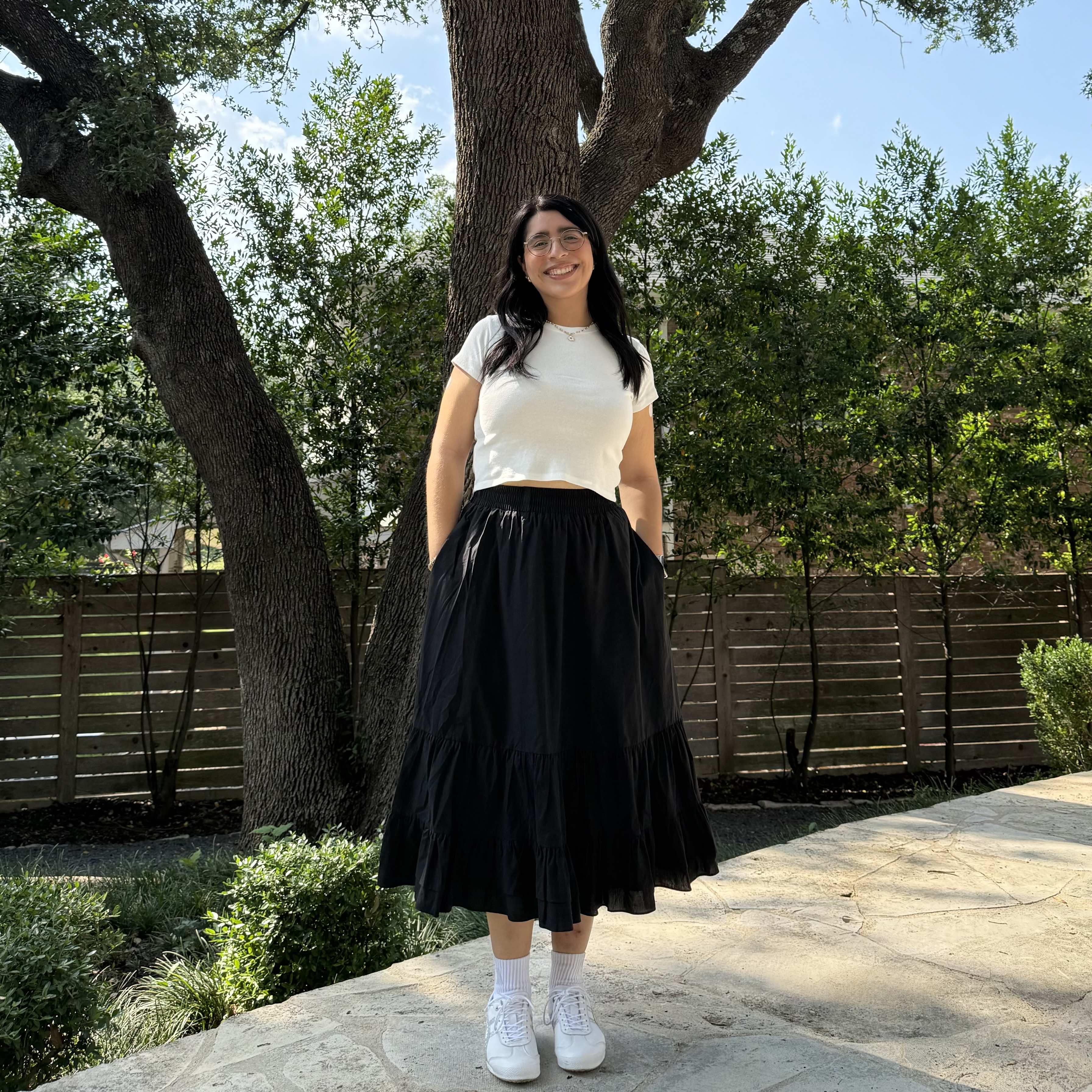 Spring Flowy Skirt - Black *Clearance Sale*