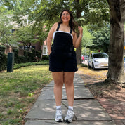 Denim Overall Shorts - Black