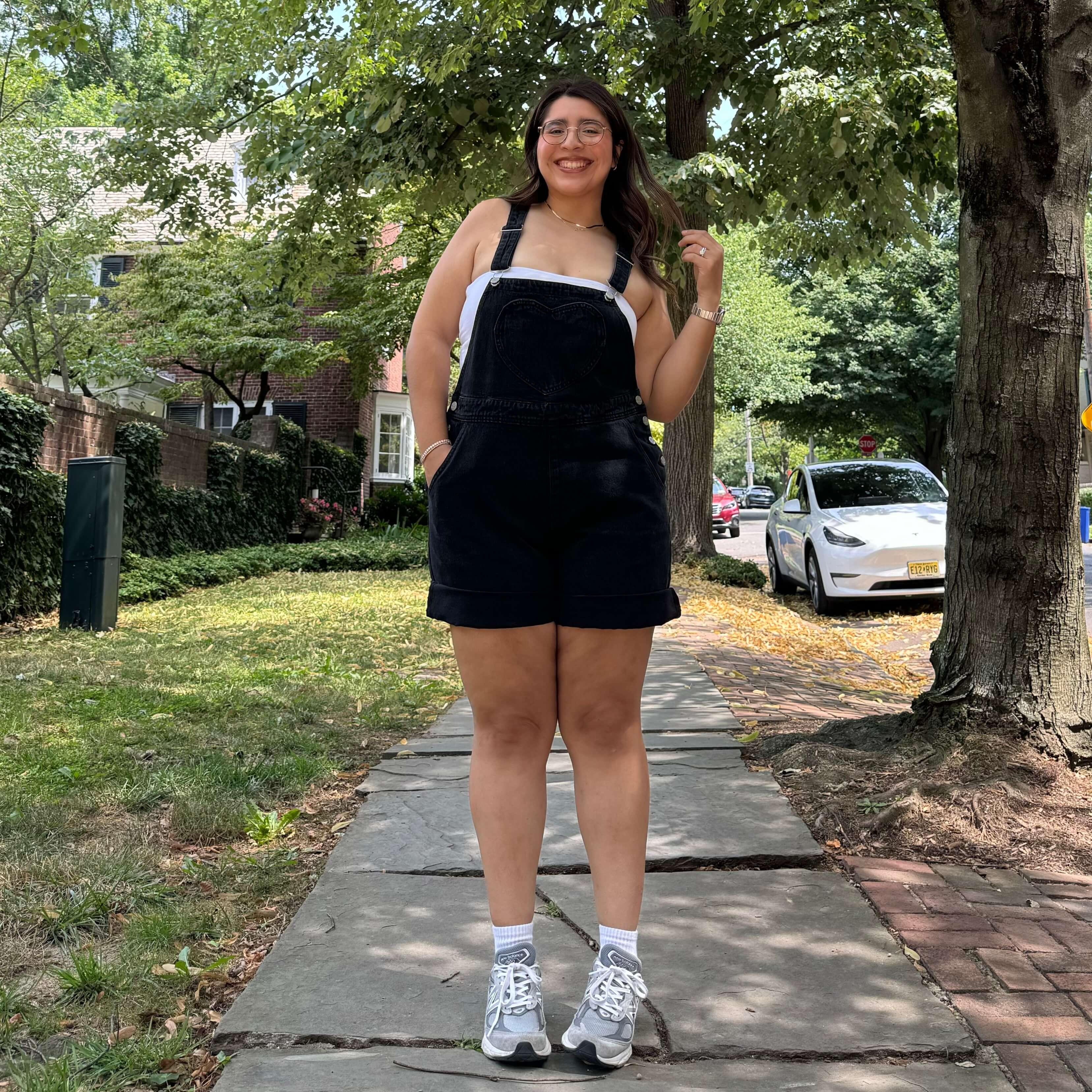 Denim Overall Shorts - Black