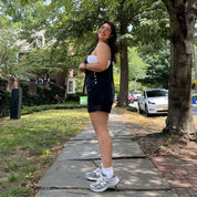 Denim Overall Shorts - Black