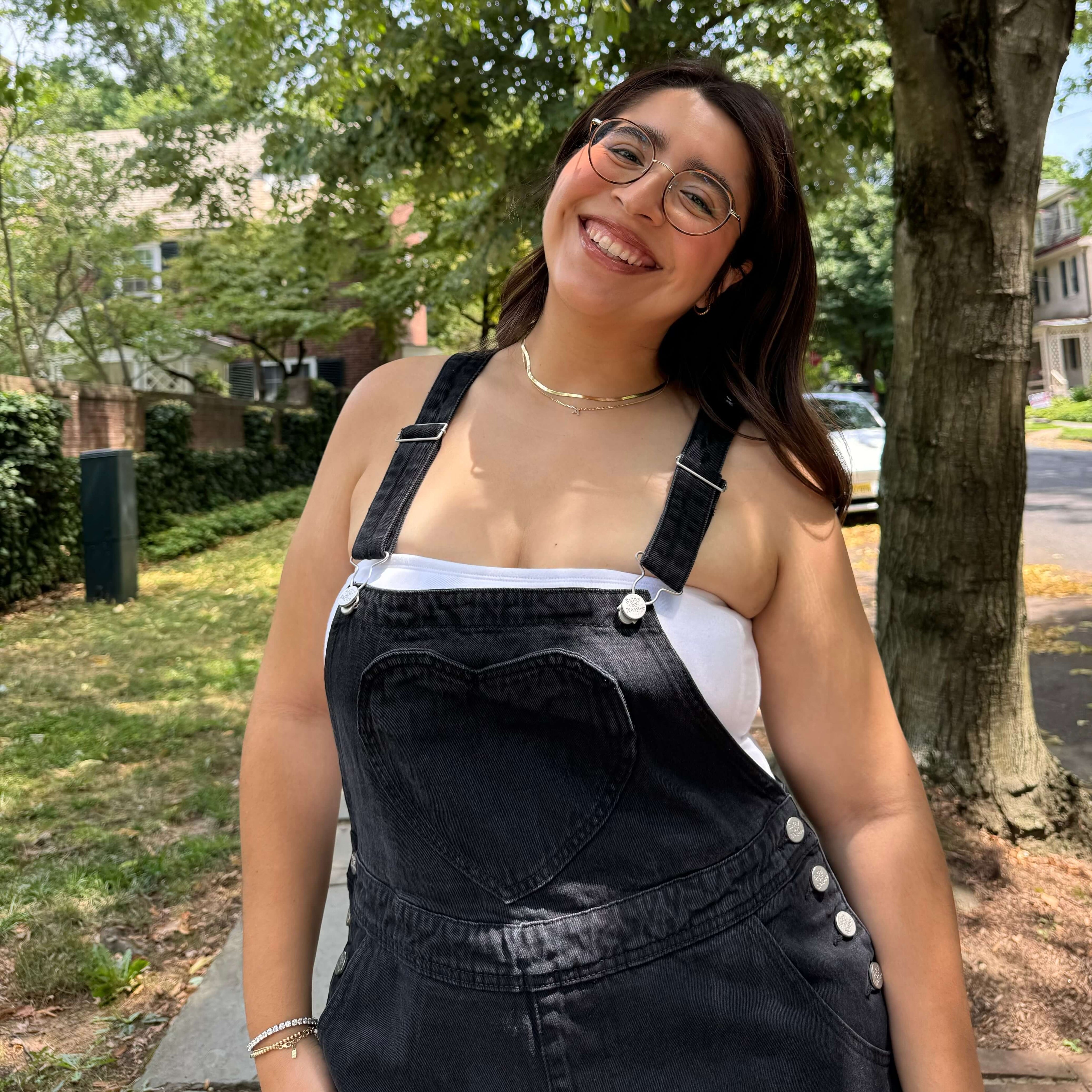 Denim Overall Shorts - Black