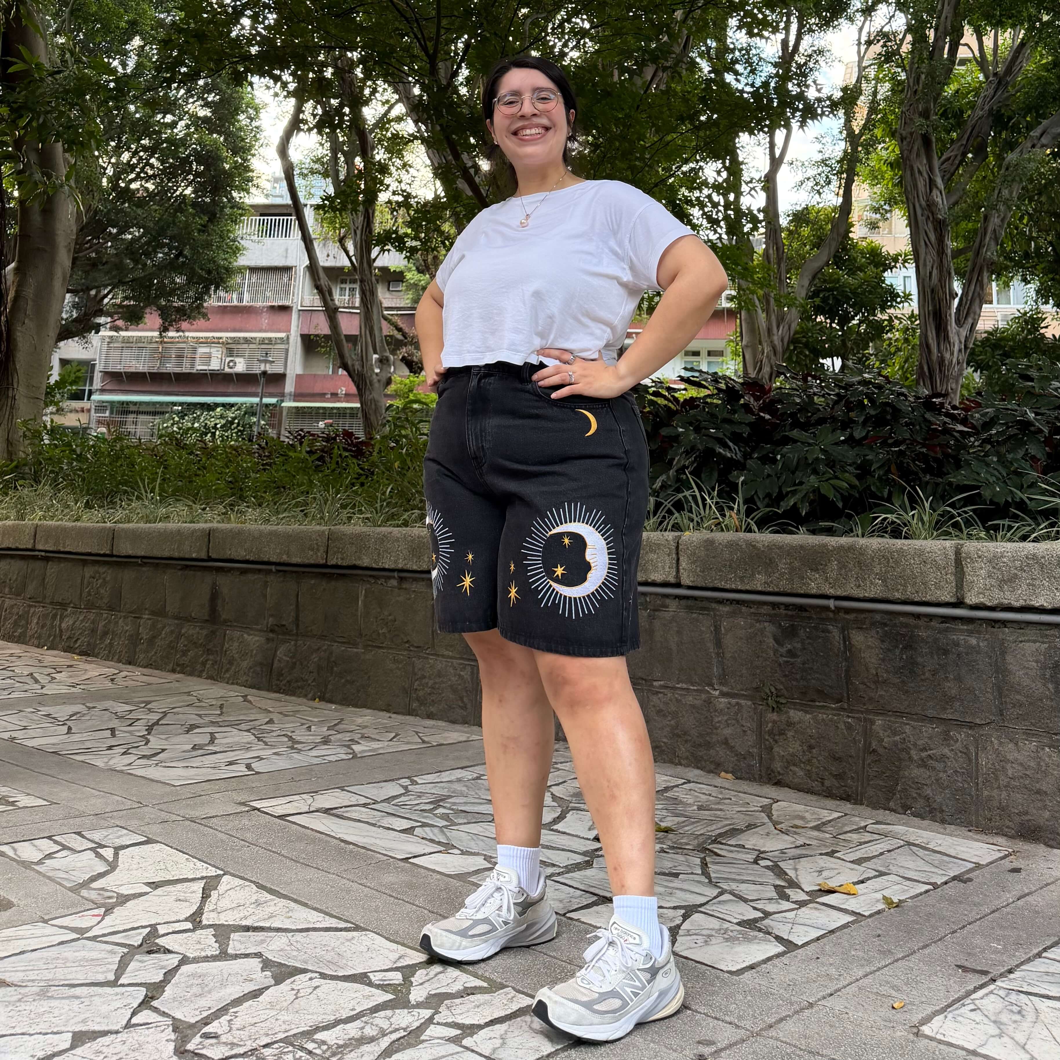Celestial Denim Shorts - Black – Shiny by Nature
