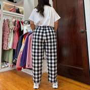 Linen Pants - Black Gingham