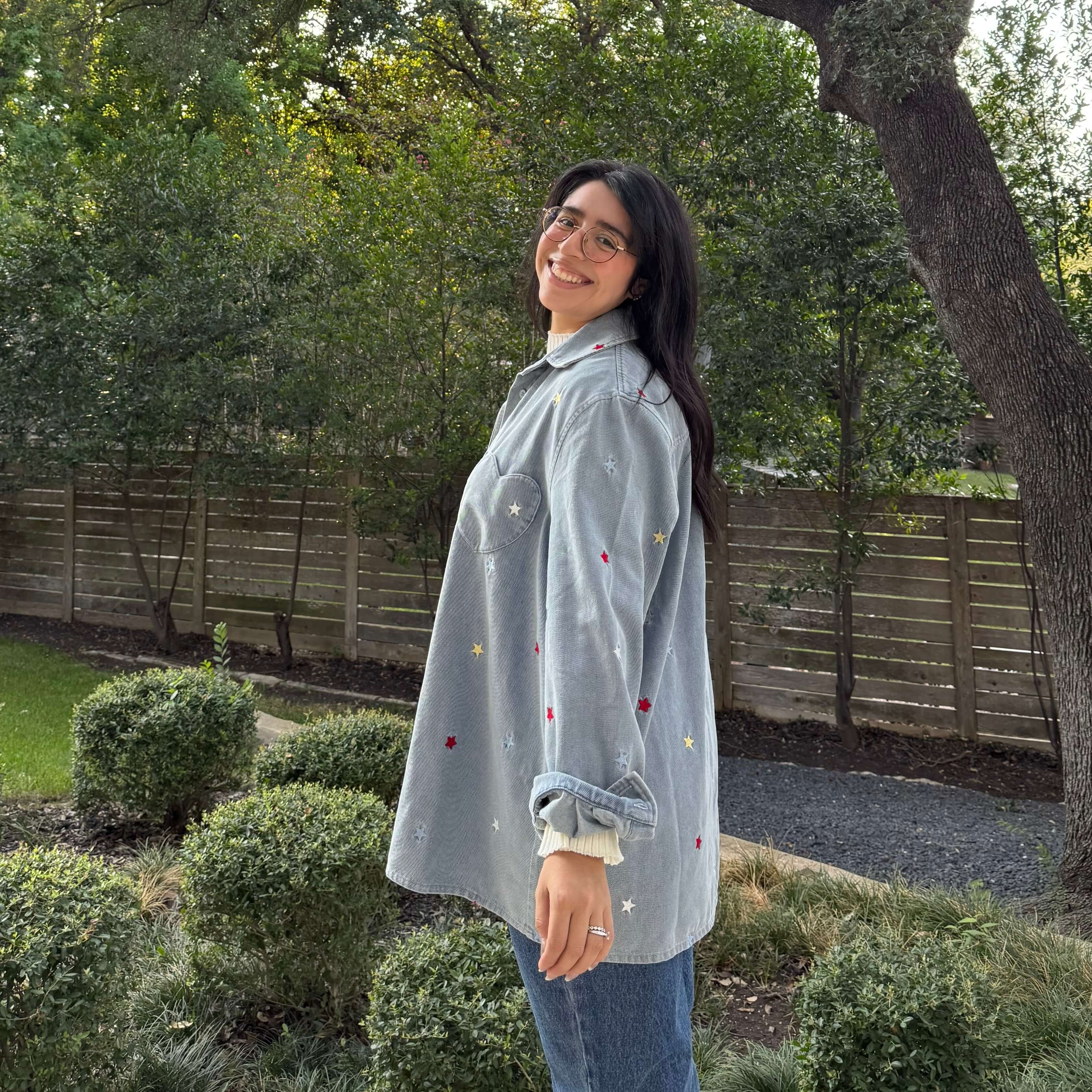 Denim Long-Sleeve Button-Up - Shining Star