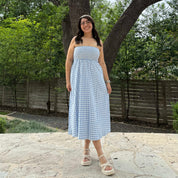 Savannah Dress - Blue Gingham