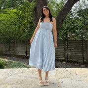 Savannah Dress - Blue Gingham
