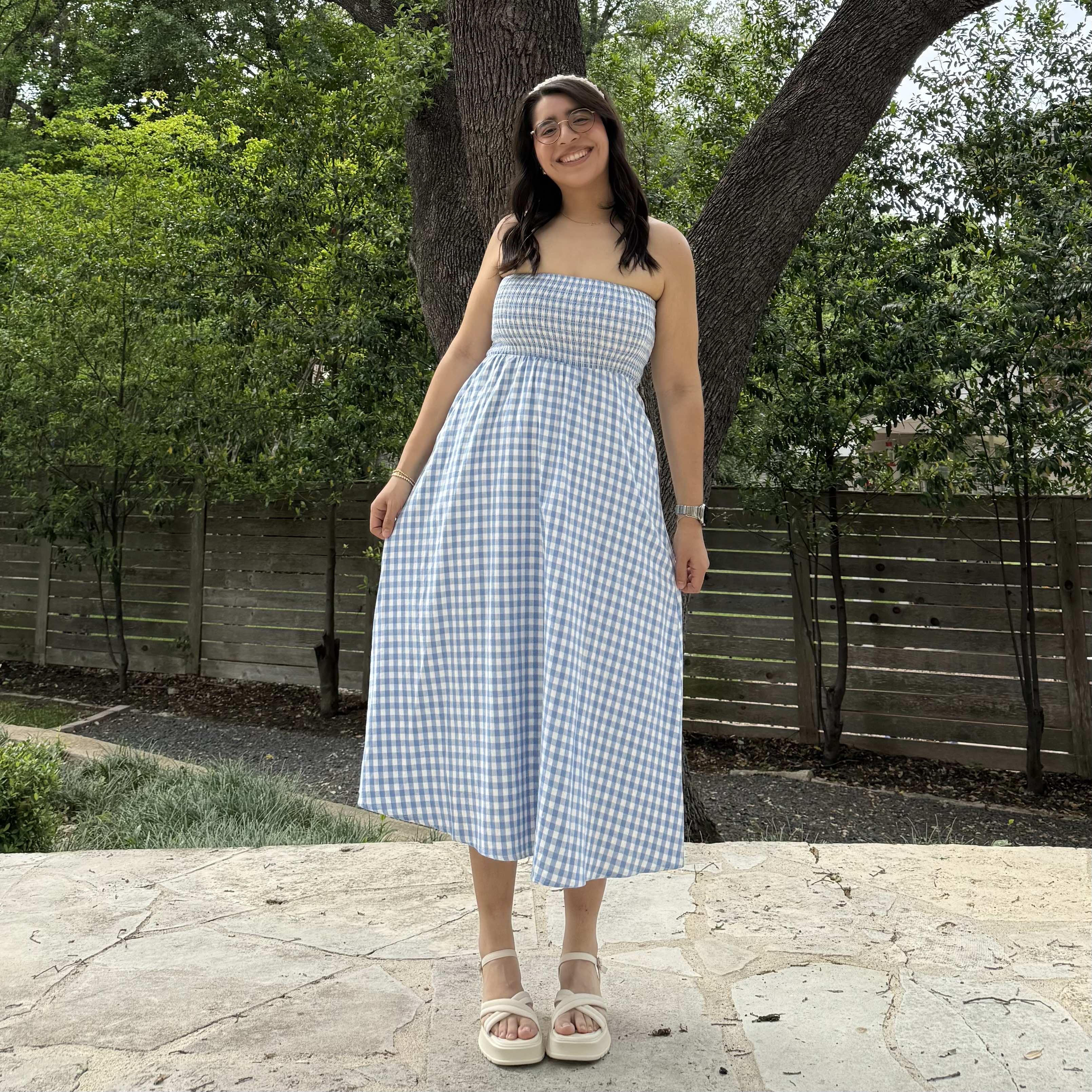 Savannah Dress - Blue Gingham
