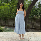 Savannah Dress - Blue Gingham
