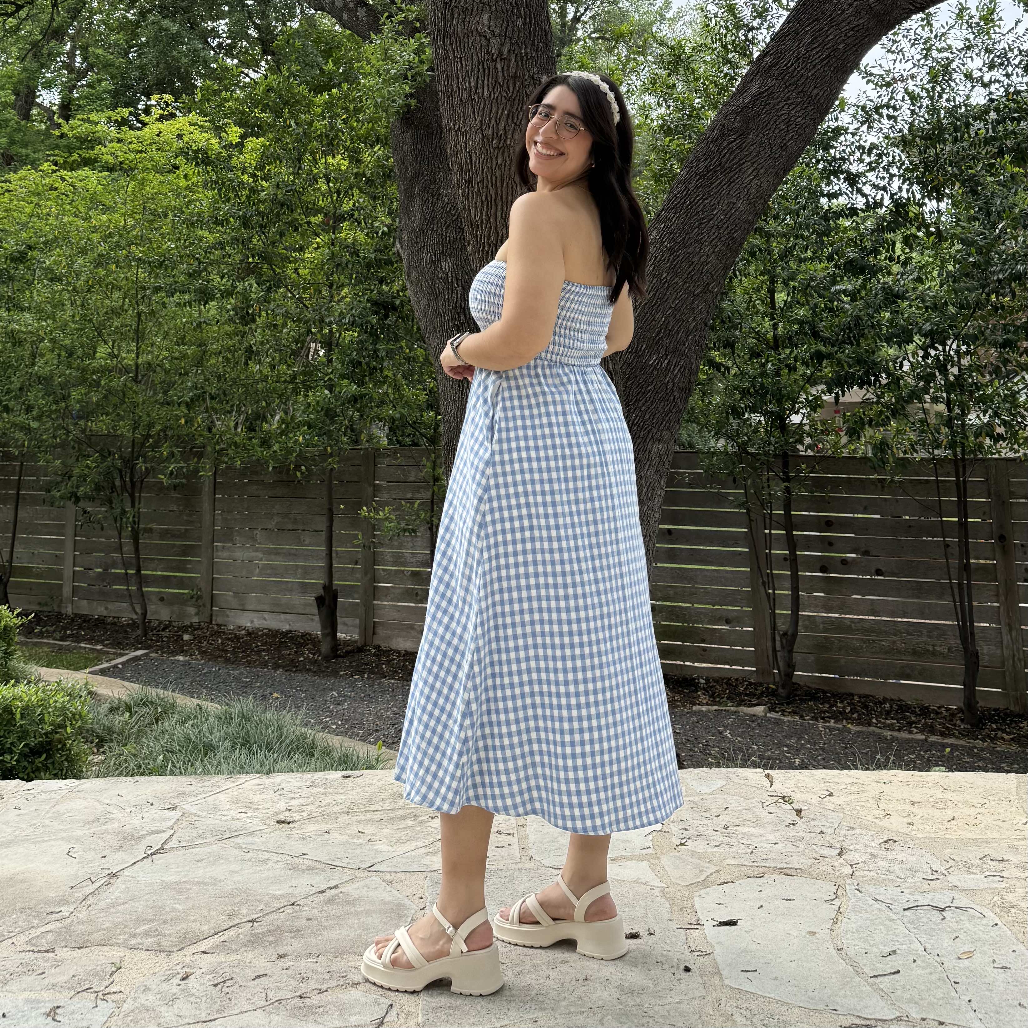Savannah Dress - Blue Gingham